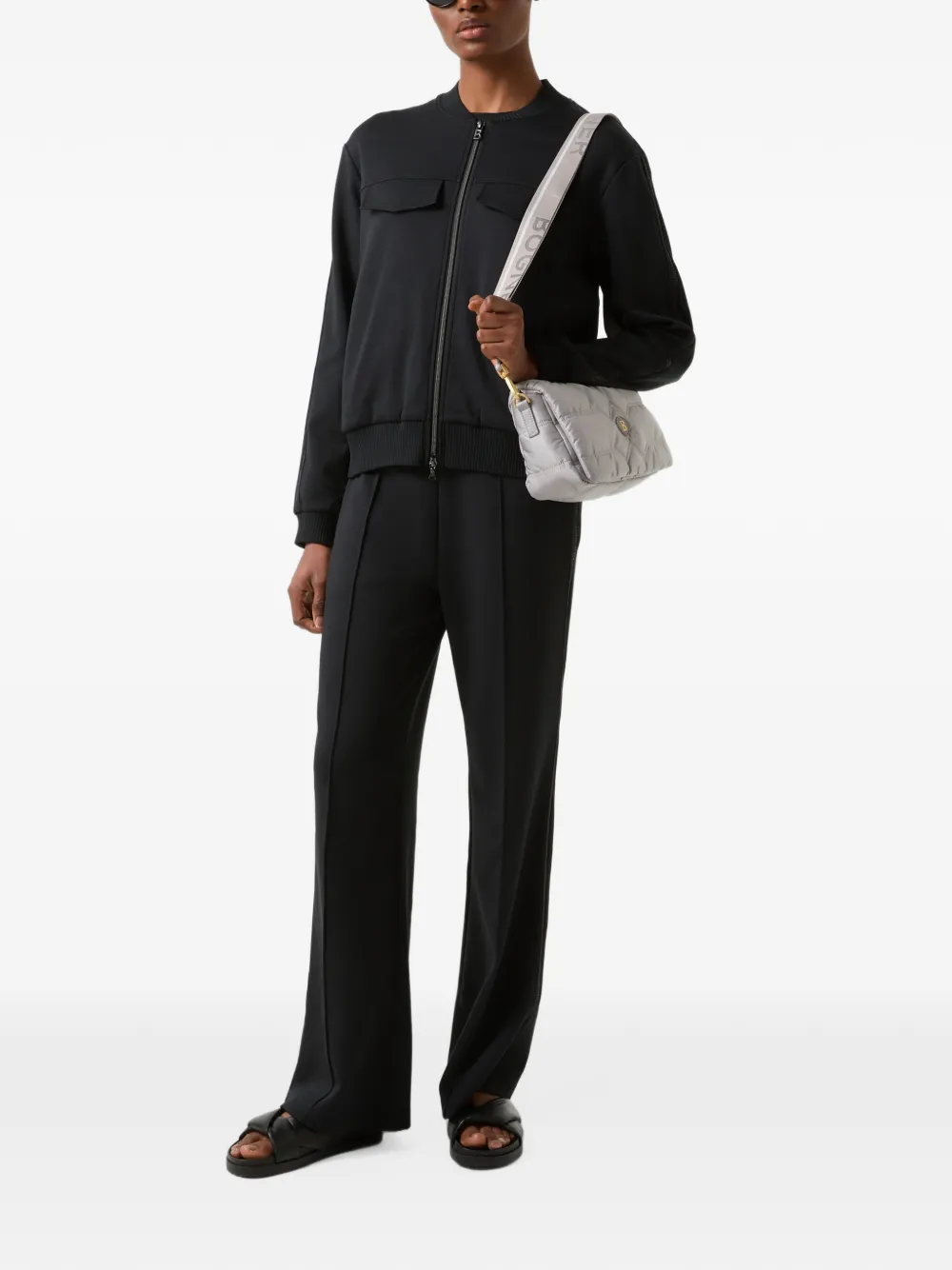 BOGNER Wallis Tessuto Bar quilted bucket bag Grijs