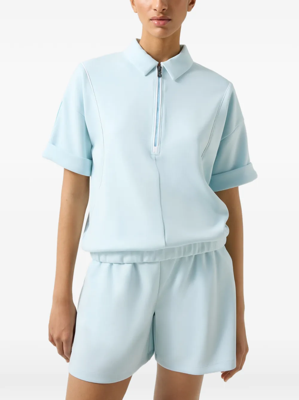 BOGNER Finya zip-neck polo top Blauw