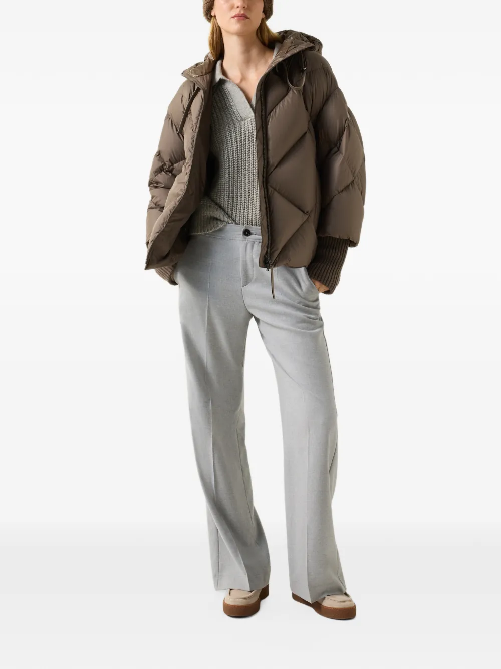 BOGNER Jordy ribbed-knit V-neck sweater Grijs