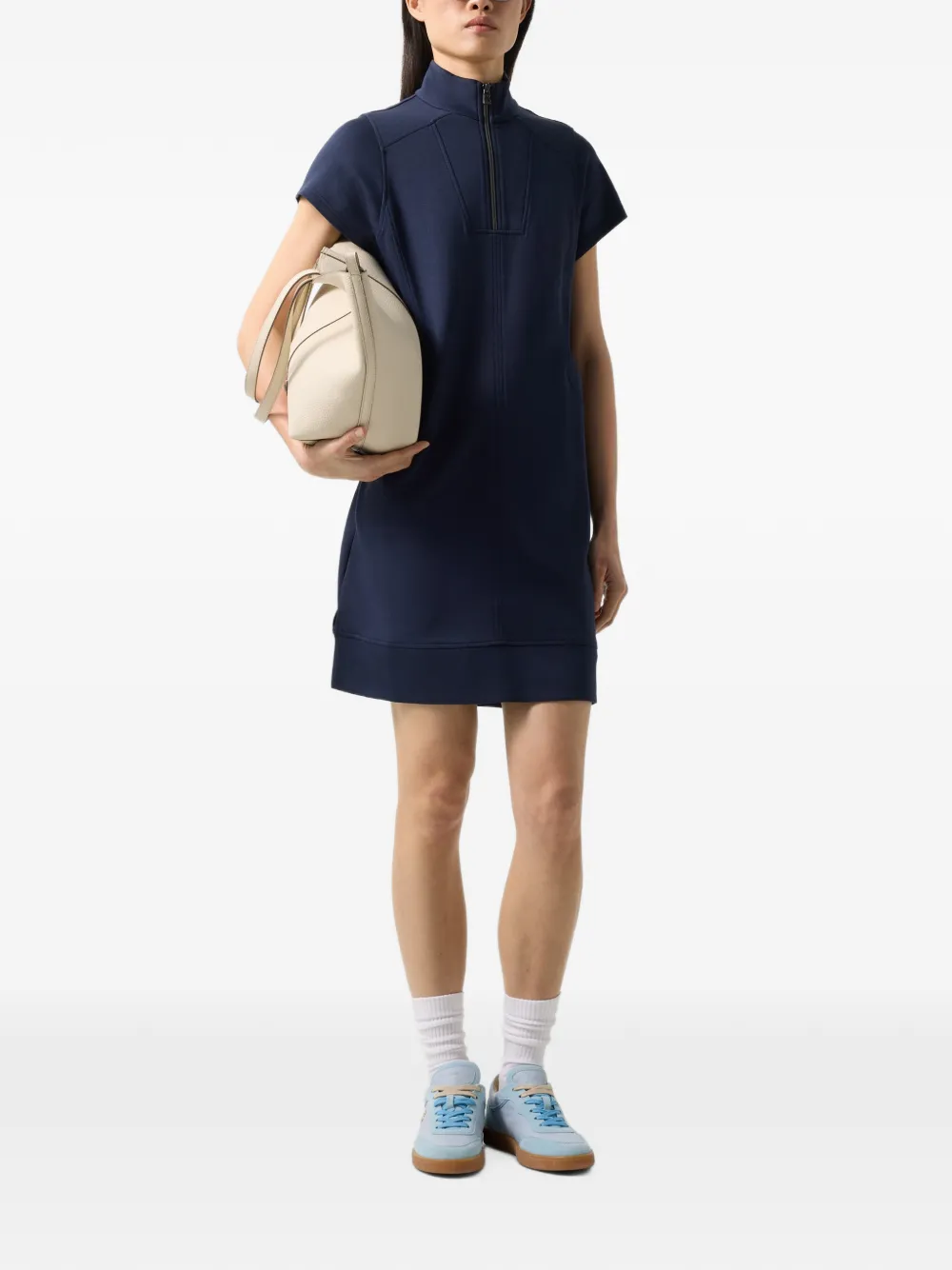 BOGNER Coleen zip-neck mini dress Blauw