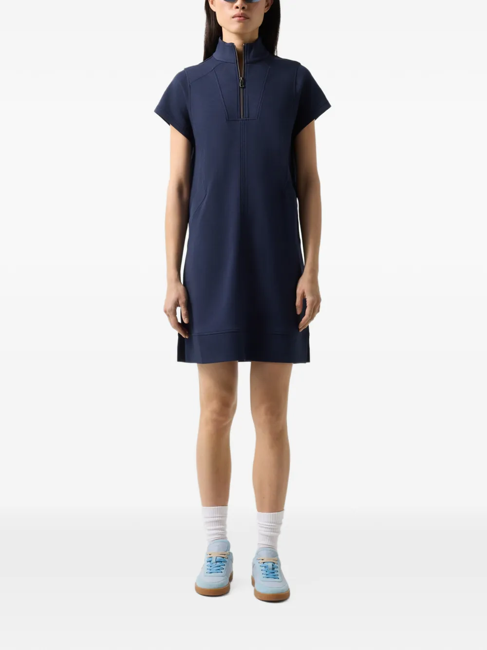 BOGNER Coleen zip-neck mini dress Blauw