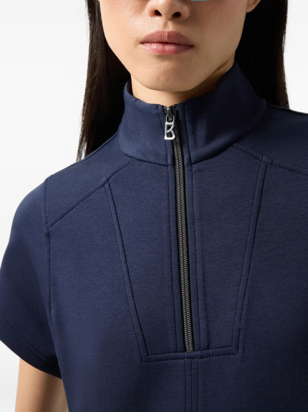 BOGNER Coleen zip-neck mini dress Blauw