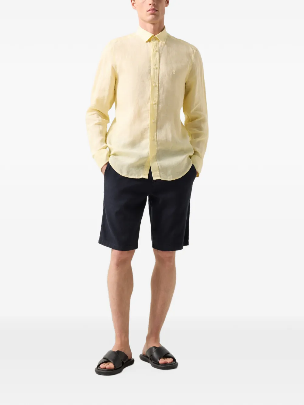 BOGNER Timi button-down linen shirt Geel
