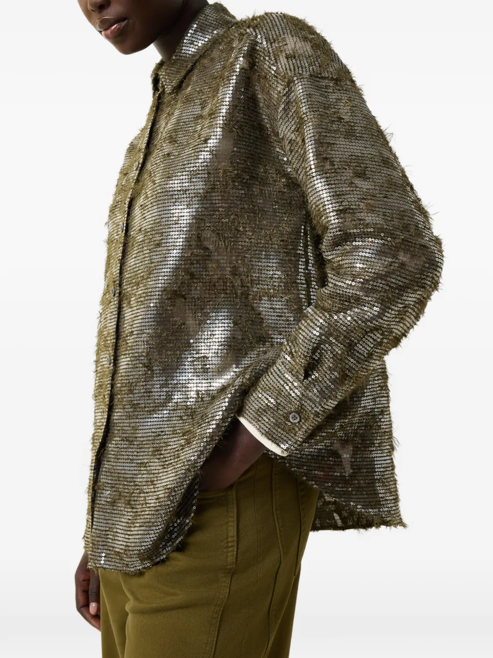 BOGNER Florence sequin-embellished shirt Groen