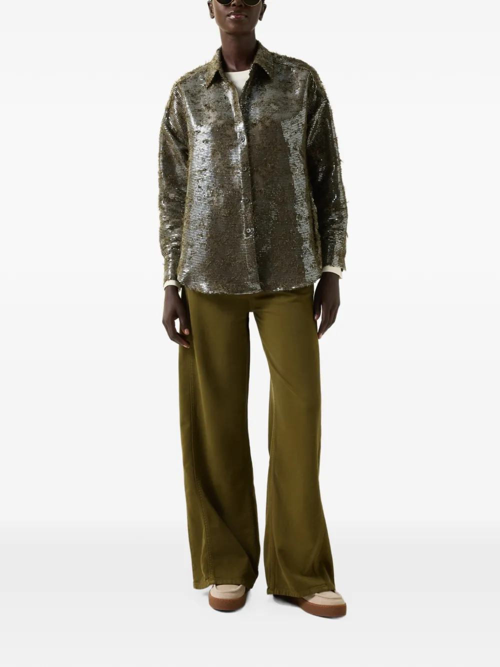 BOGNER Florence sequin-embellished shirt Groen
