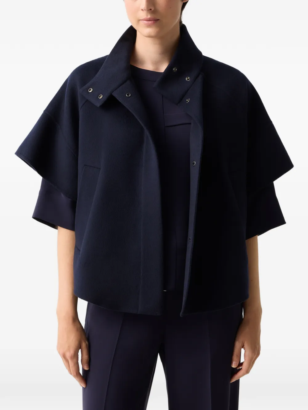 BOGNER Venice Cape aus Doubleface-Wolle - Blau