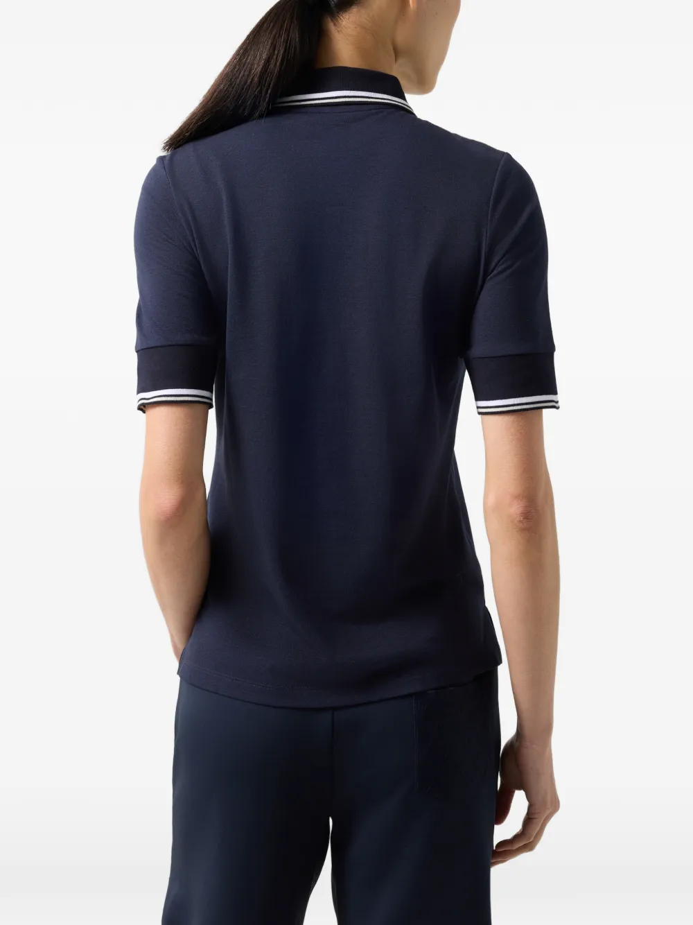 BOGNER Funktons Elenor striped-trim polo shirt Blauw