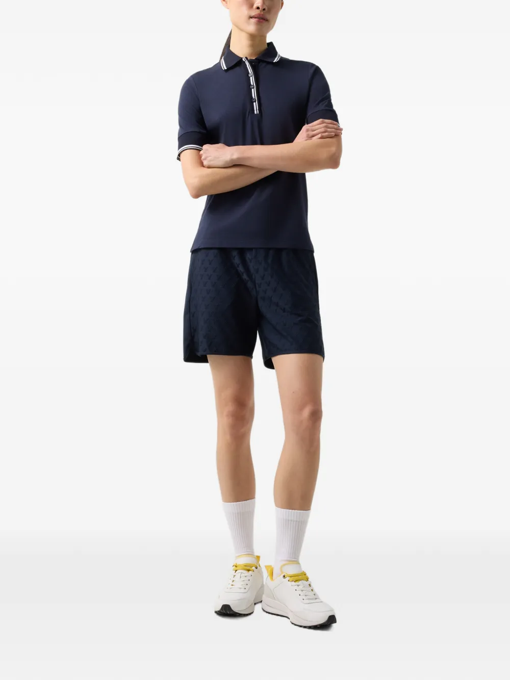 BOGNER Funktons Elenor striped-trim polo shirt Blauw