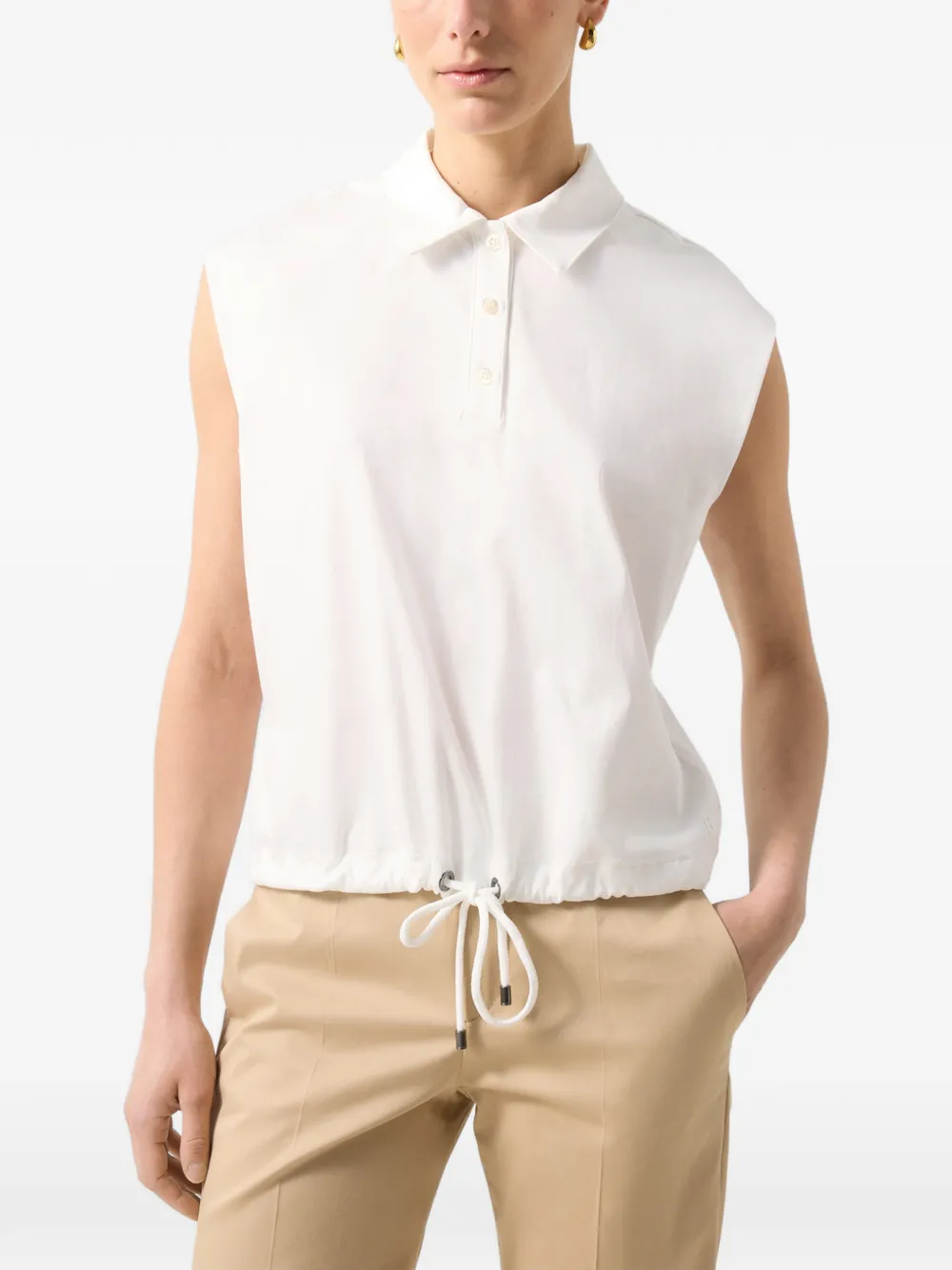 BOGNER Mia sleeveless polo top Wit