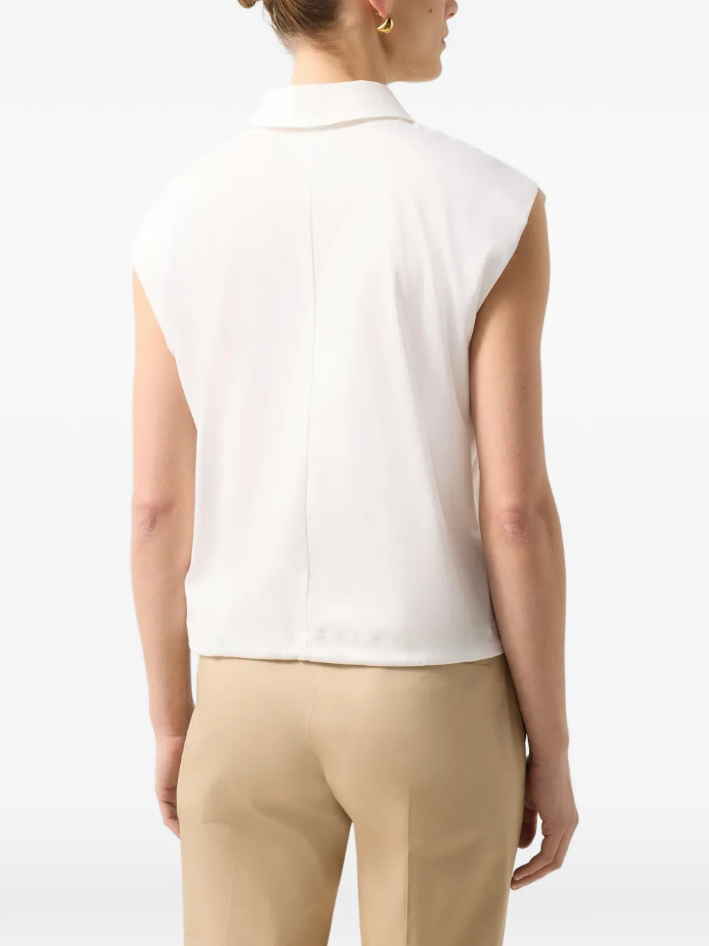 BOGNER Mia sleeveless polo top Wit