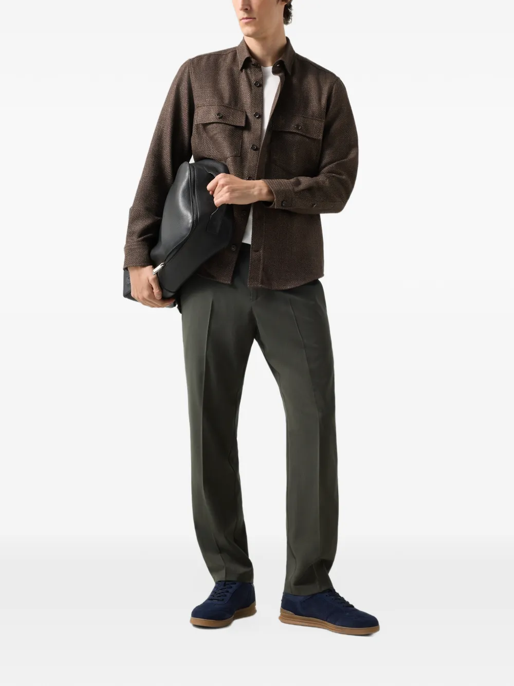 BOGNER Heiko button-down flap-pocket shirt Bruin