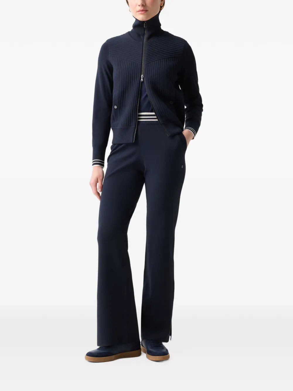 BOGNER Jana ribbed-knit cardigan Blauw