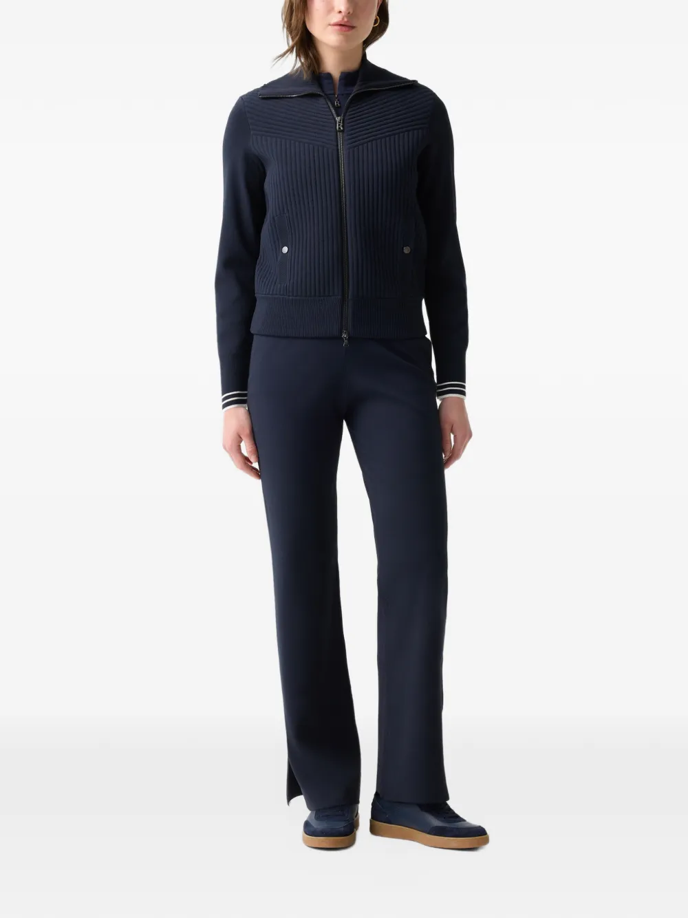 BOGNER Jana ribbed-knit cardigan Blauw