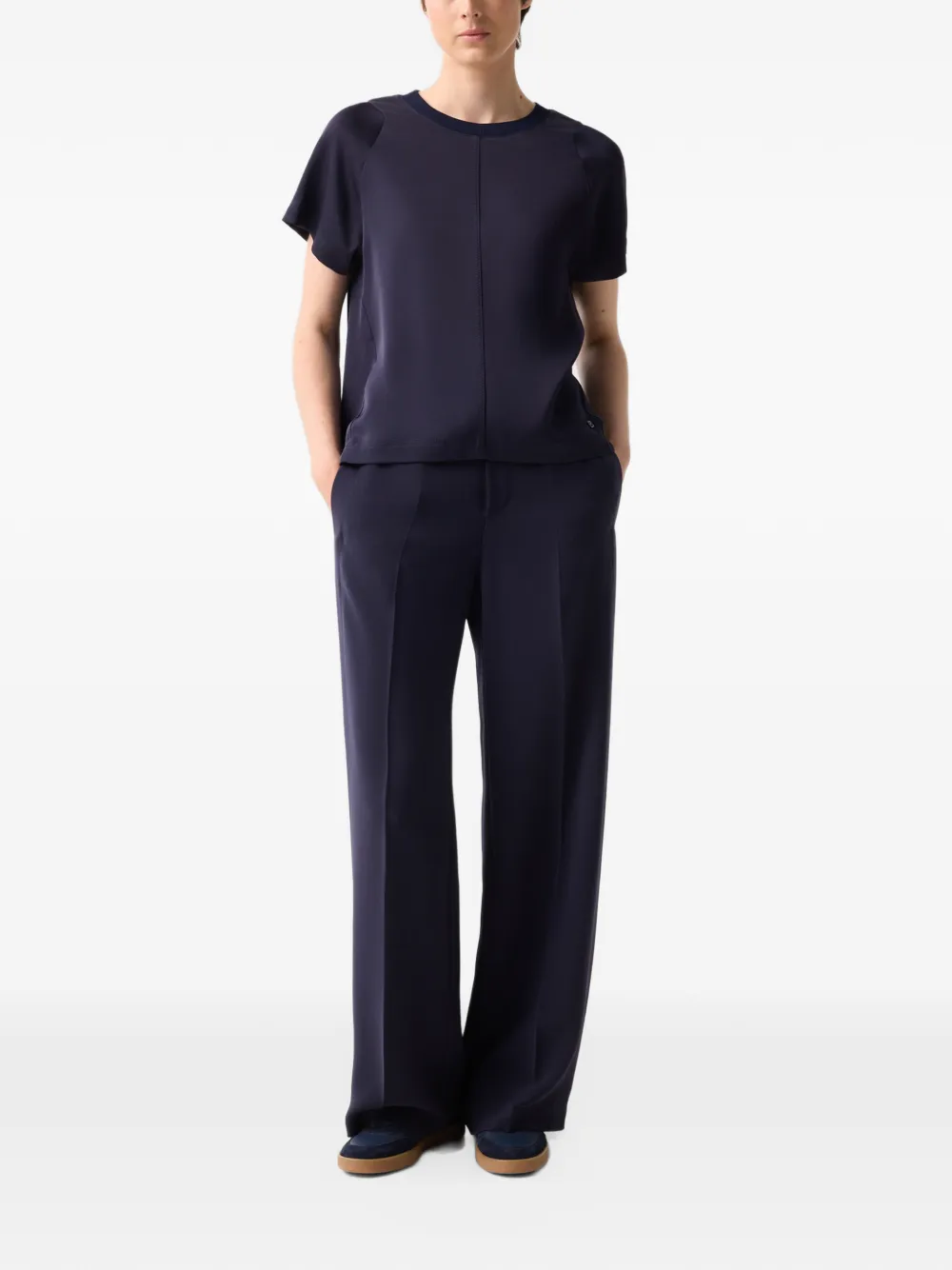 BOGNER Dakota satin-crepe T-shirt Blauw