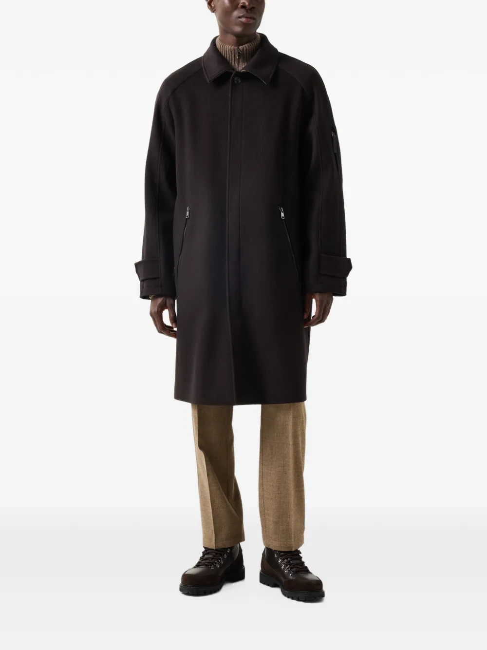 BOGNER Tilo single-breasted coat Bruin