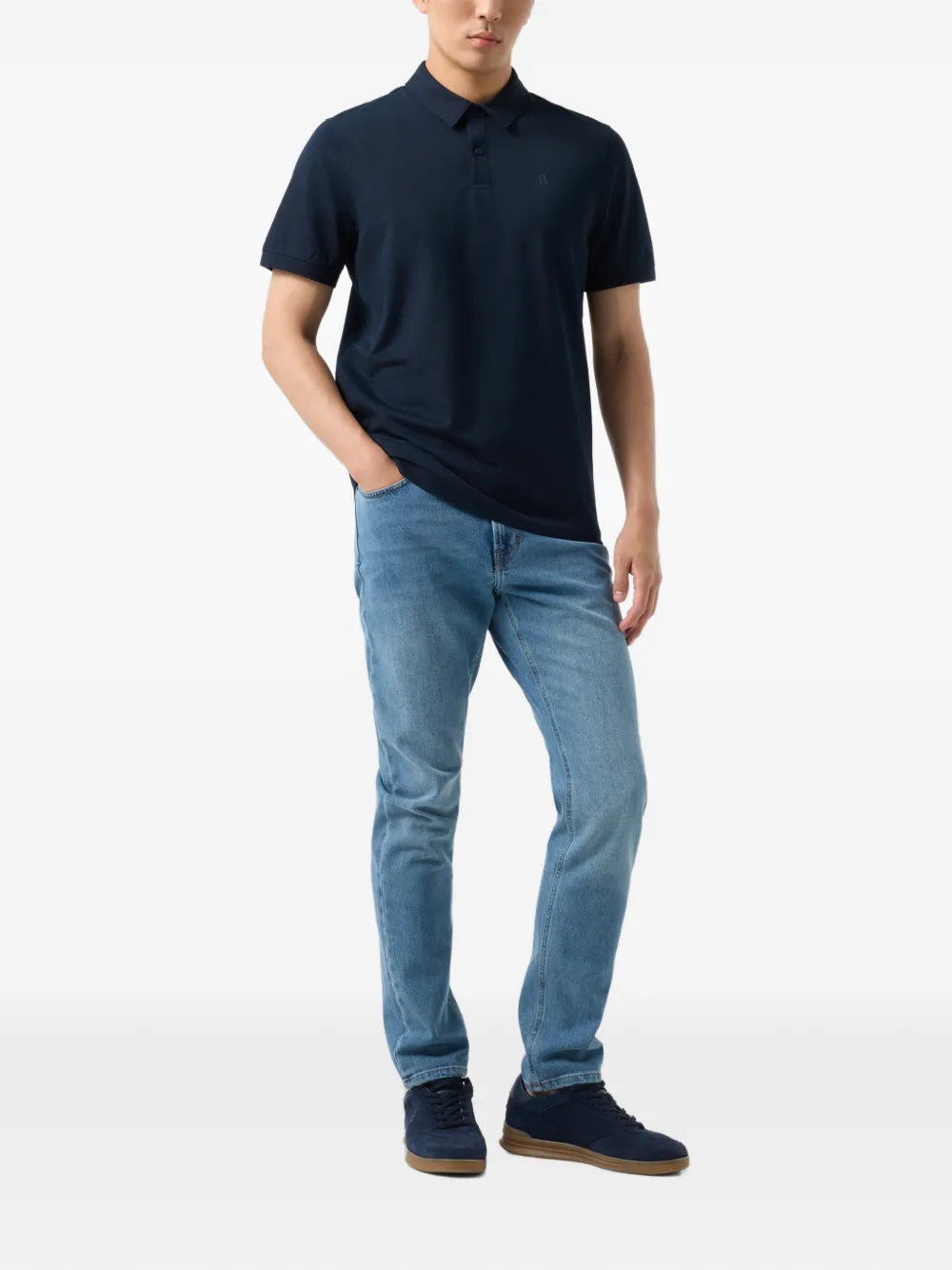BOGNER Timo logo-print polo shirt Blauw