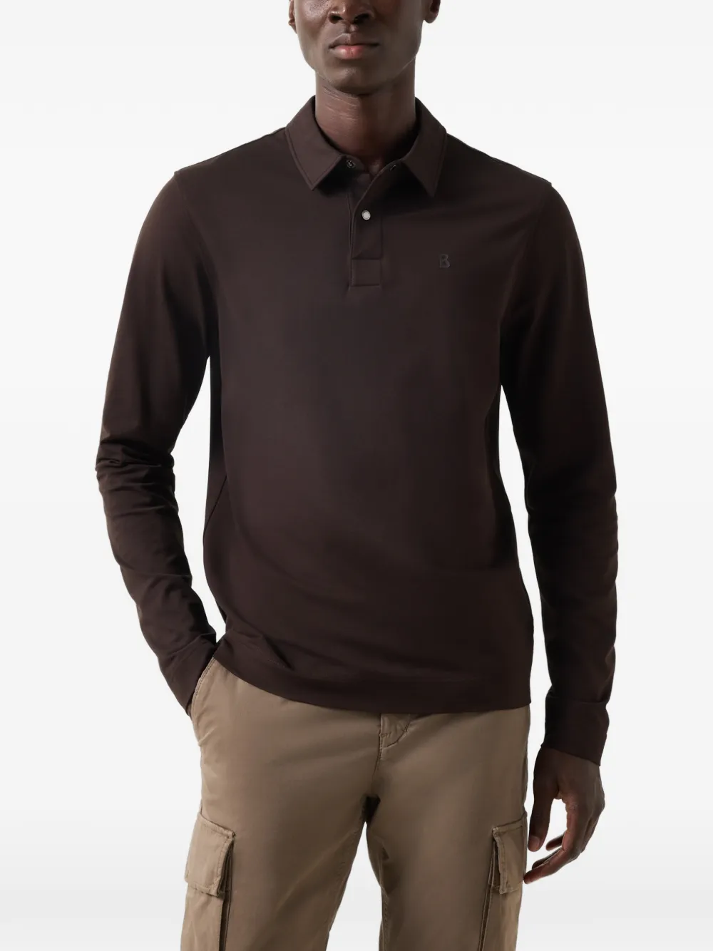 BOGNER Timon long-sleeve polo shirt Bruin