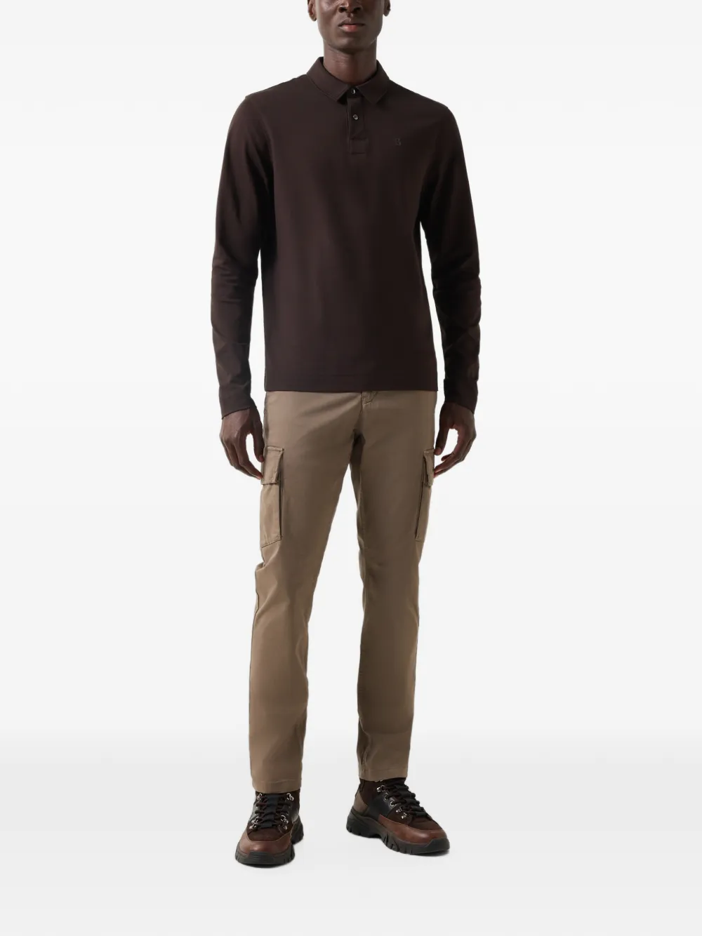 BOGNER Timon long-sleeve polo shirt Bruin