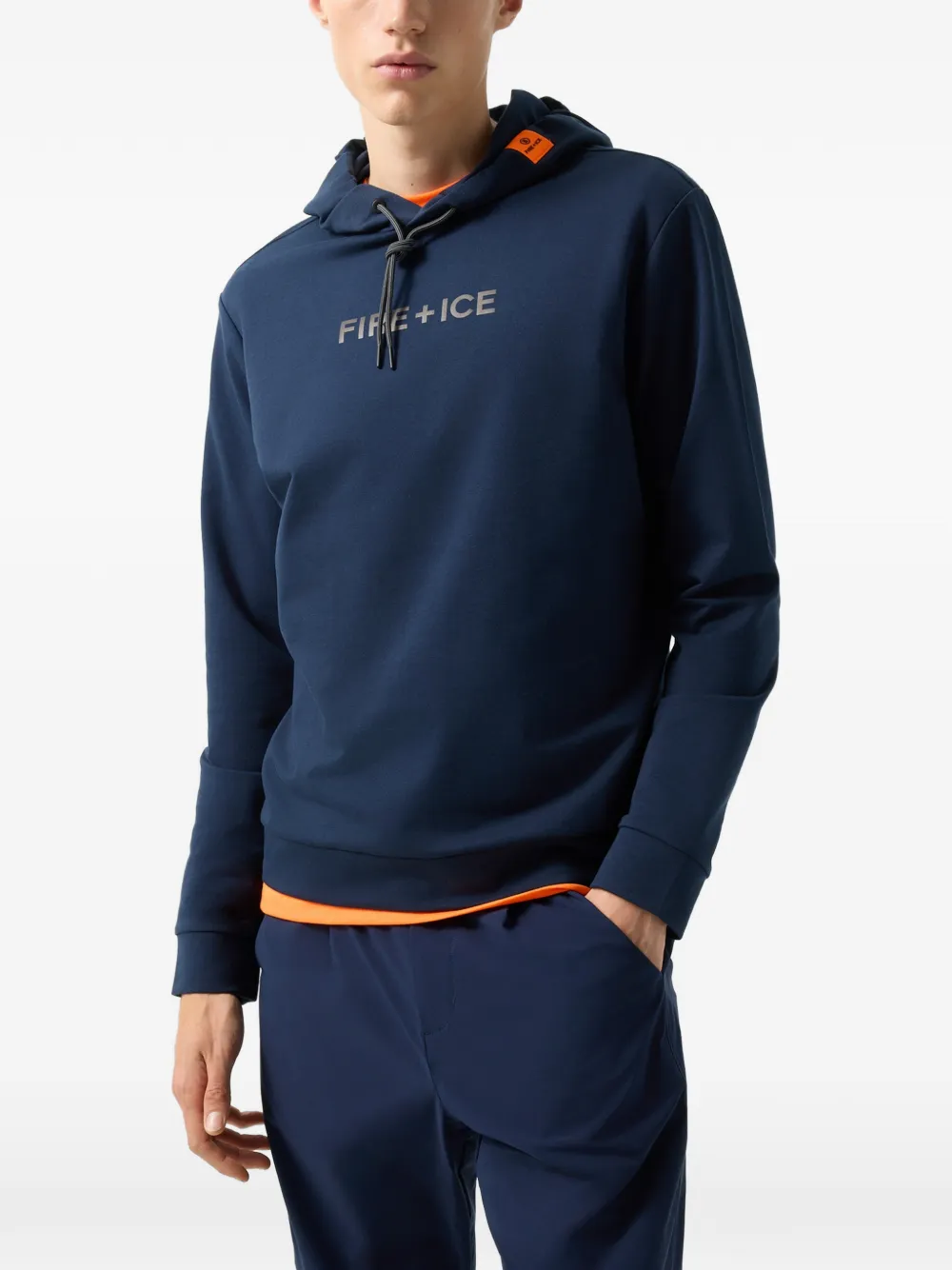 BOGNER FIRE+ICE Cadell logo-print hoodie Blauw