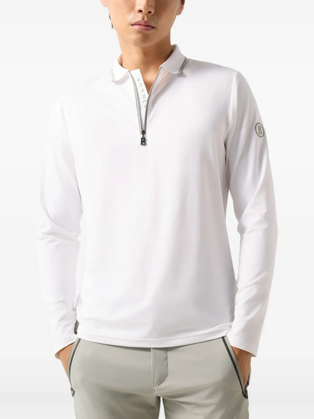 BOGNER Jonah zip-fastening polo shirt Wit