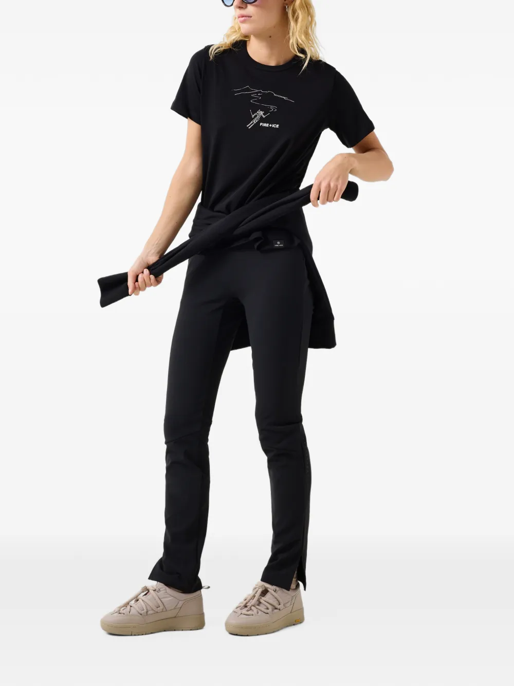 BOGNER FIRE+ICE Zyssa T-shirt met logoprint Zwart