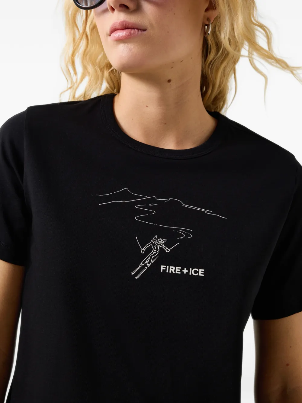 BOGNER FIRE+ICE Zyssa T-shirt met logoprint Zwart