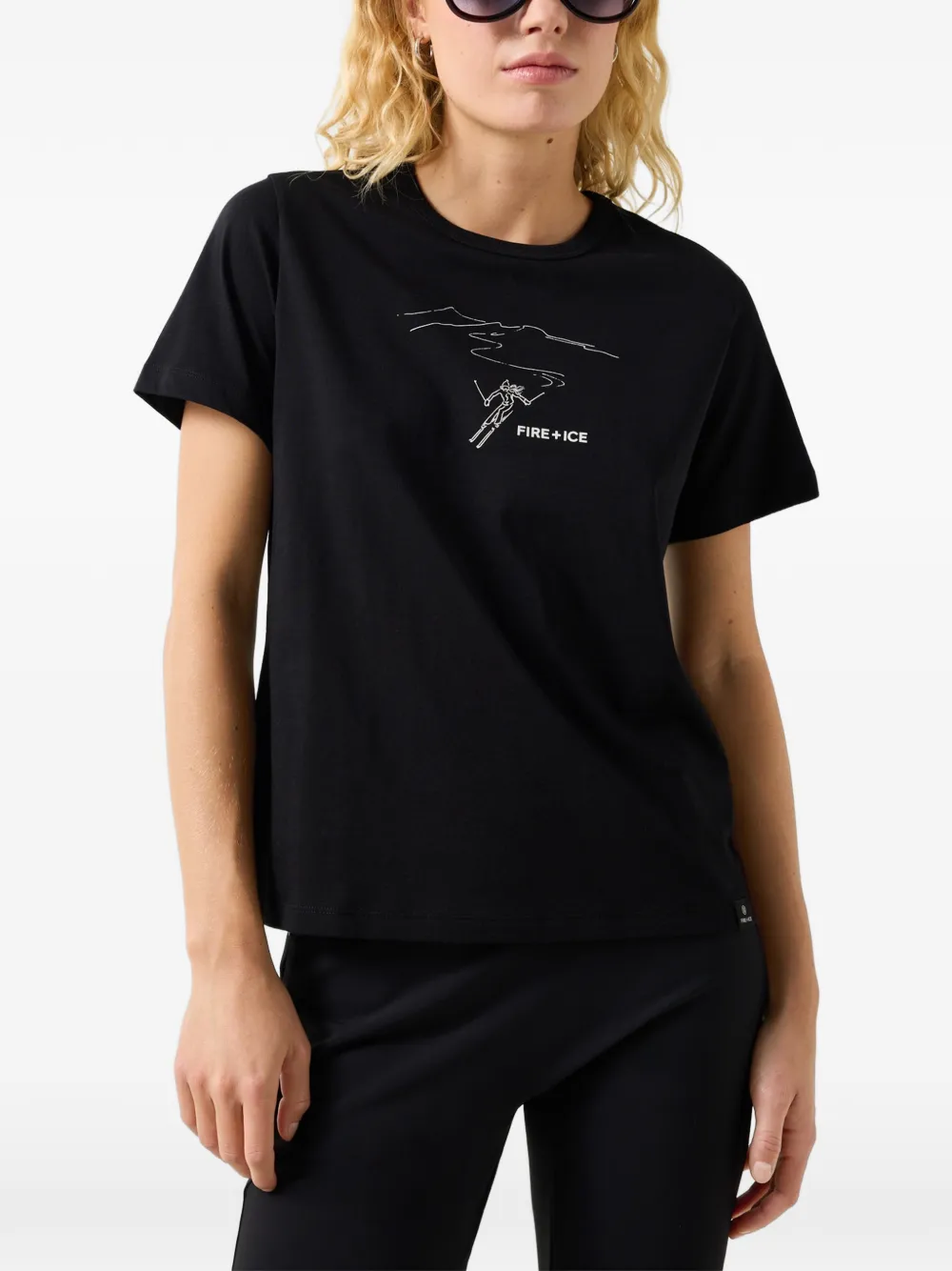 BOGNER FIRE+ICE Zyssa T-shirt met logoprint Zwart