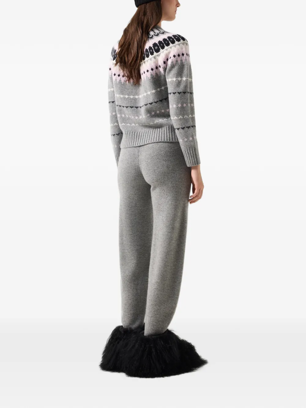 BOGNER Luana knitted virgin-wool trousers Grijs