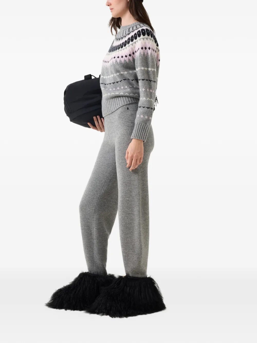 BOGNER Luana knitted virgin-wool trousers Grijs
