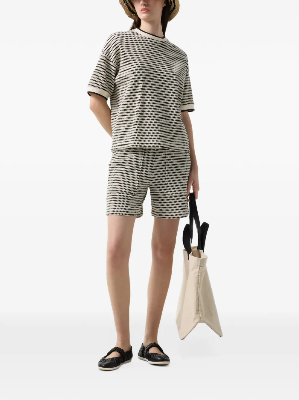 BOGNER Sophie jacquard-jersey T-shirt Wit
