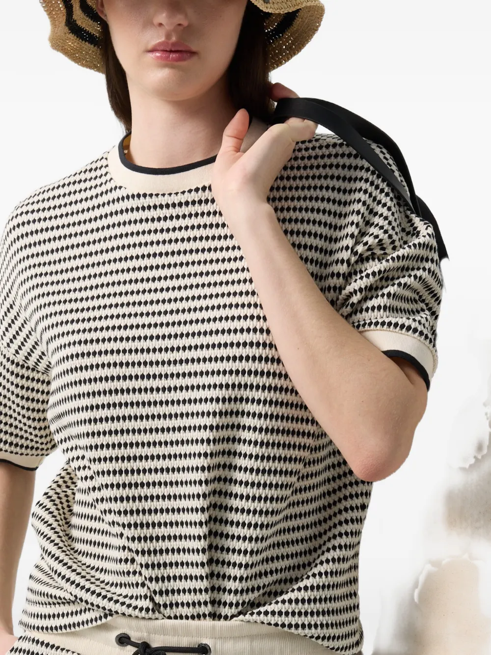 BOGNER Sophie jacquard-jersey T-shirt Wit
