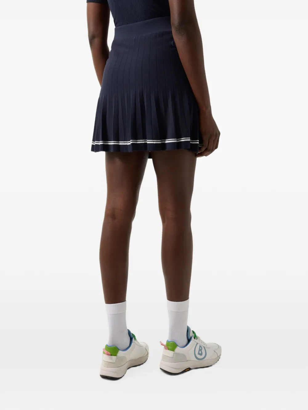 BOGNER Myra pleated-knit short skirt Blauw