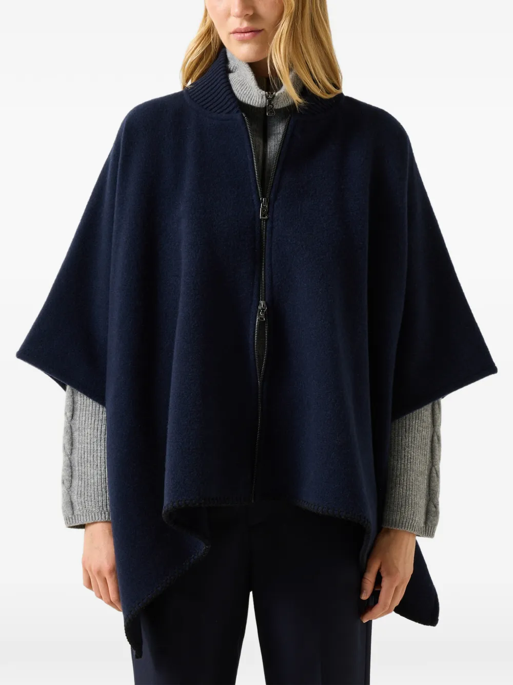 BOGNER Nellie Cape aus Wolle - Blau