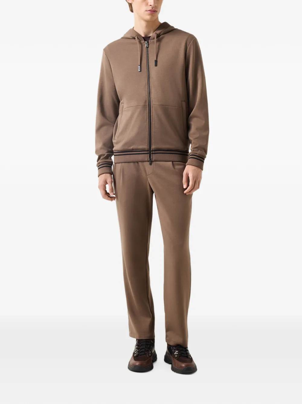 BOGNER Forest drawstring zip-up hoodie Bruin
