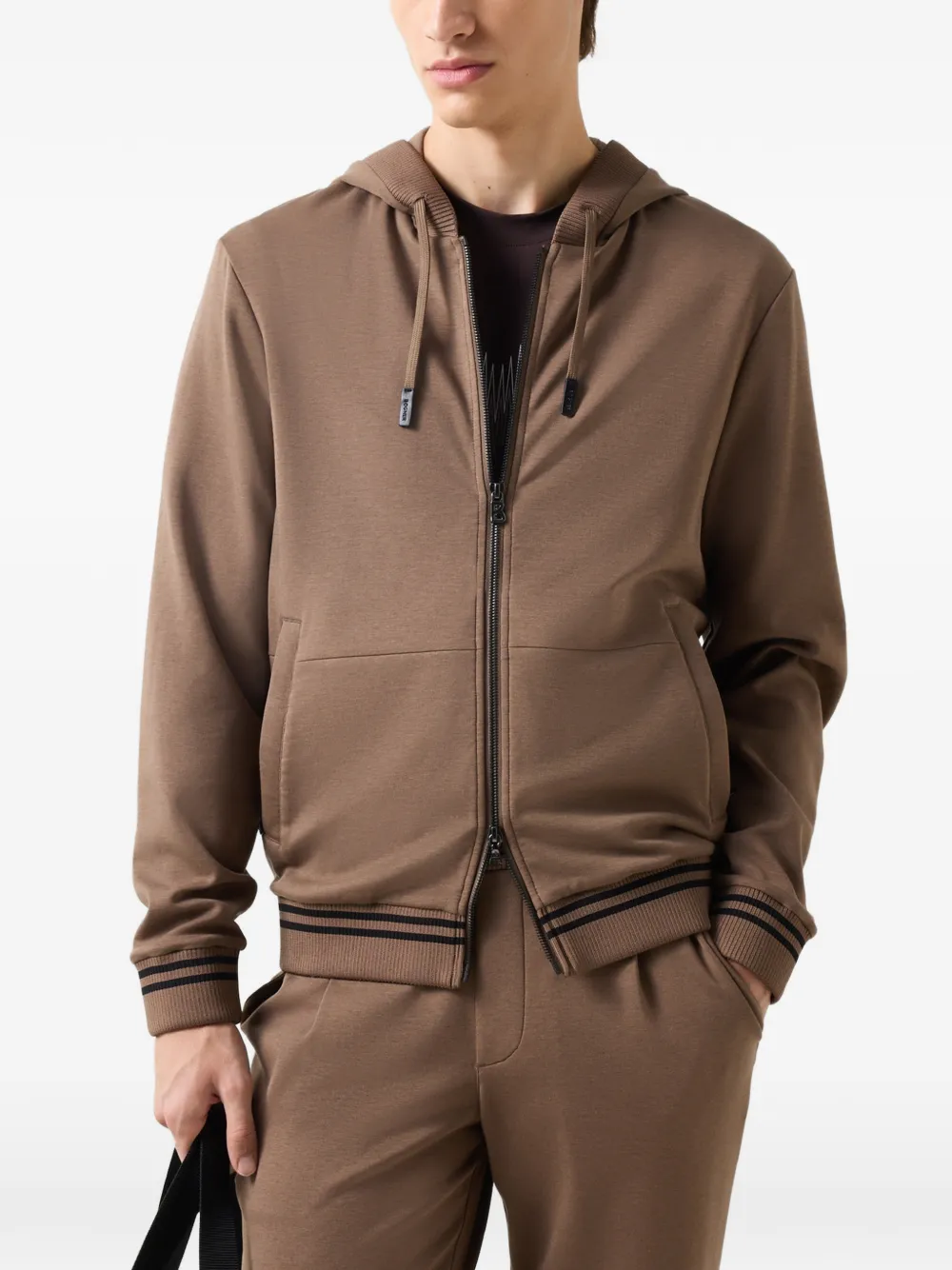 BOGNER Forest drawstring zip-up hoodie Bruin