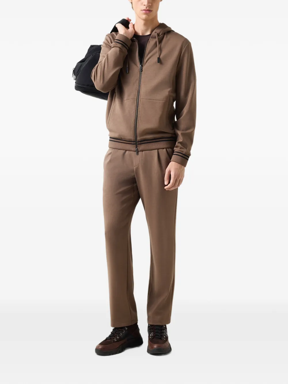 BOGNER Forest drawstring zip-up hoodie Bruin
