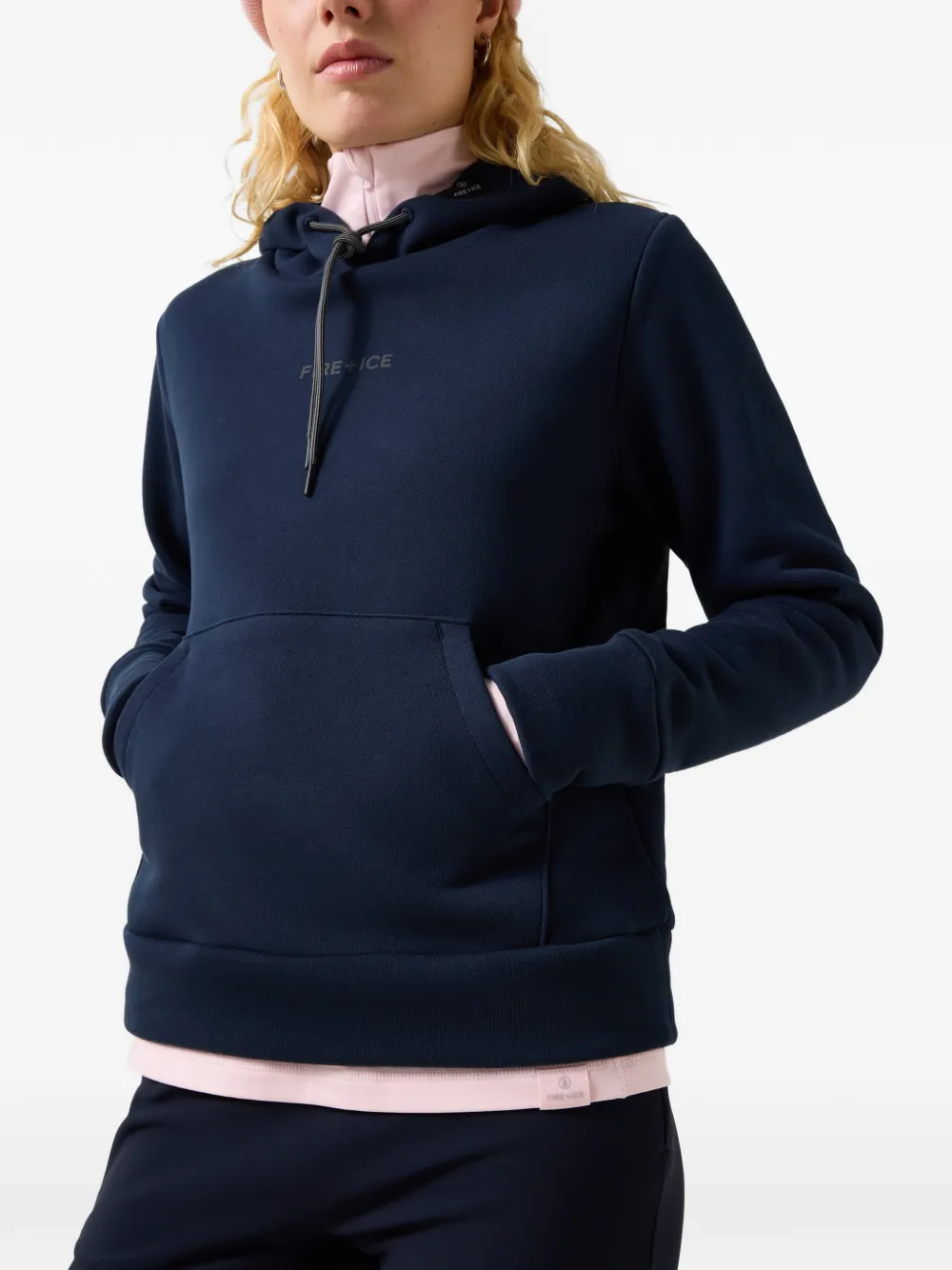 BOGNER FIRE+ICE Nila logo-print cotton hoodie Blauw