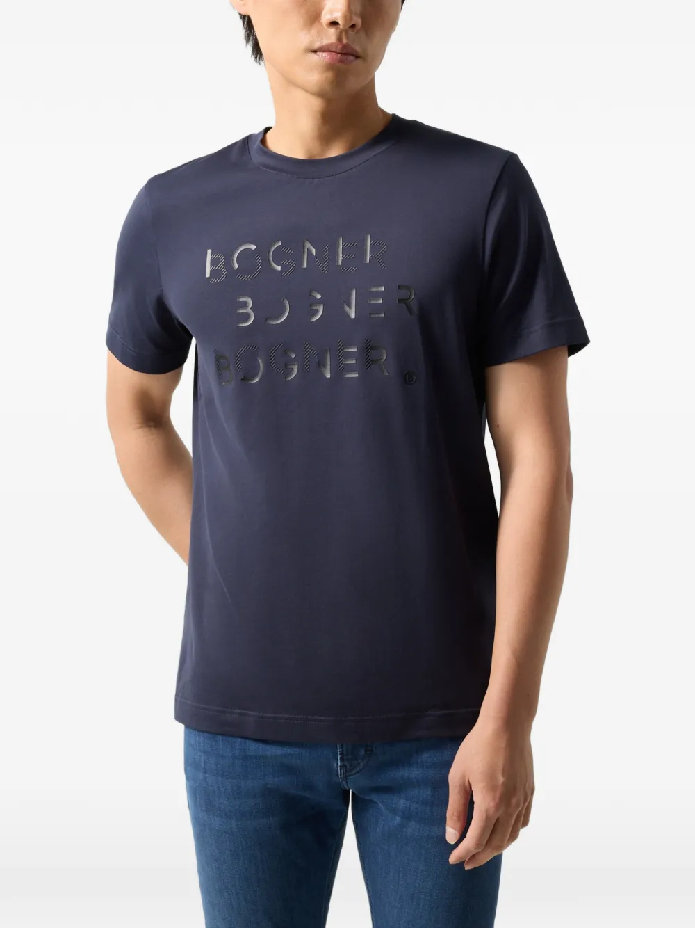 BOGNER Ryan logo-print T-shirt Blauw