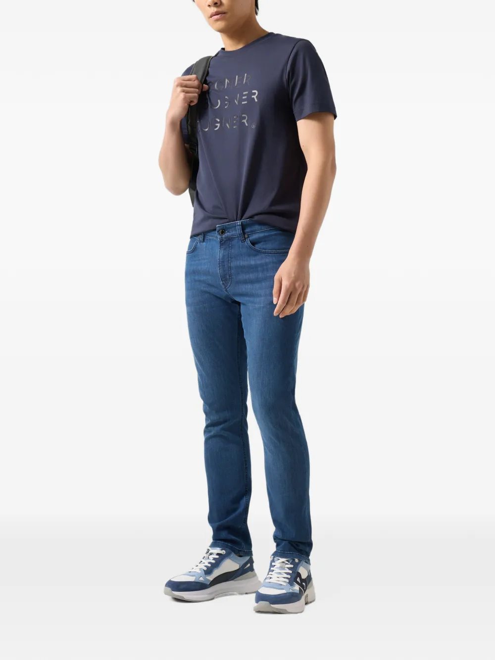 BOGNER Ryan logo-print T-shirt Blauw