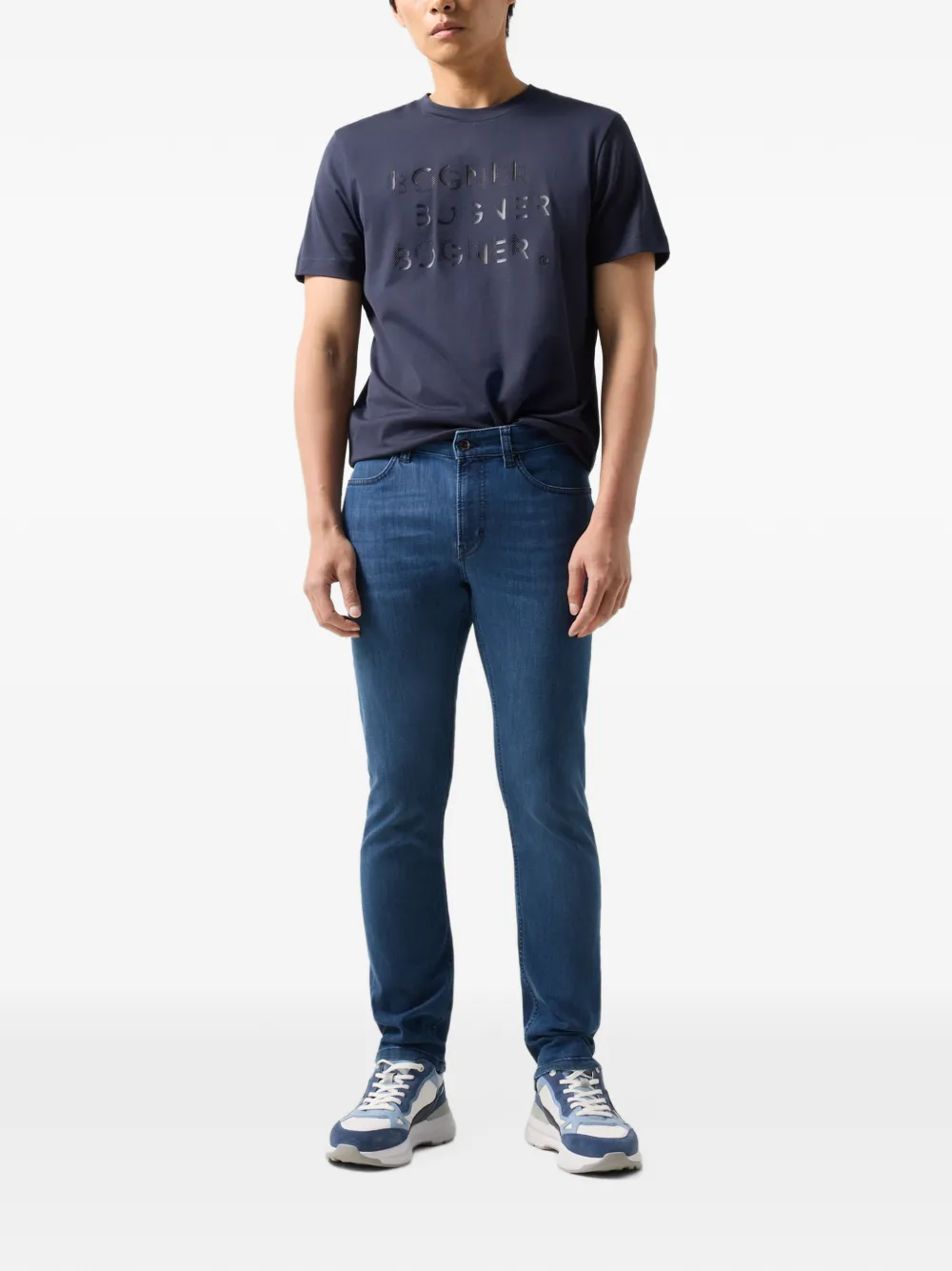 BOGNER Ryan logo-print T-shirt Blauw