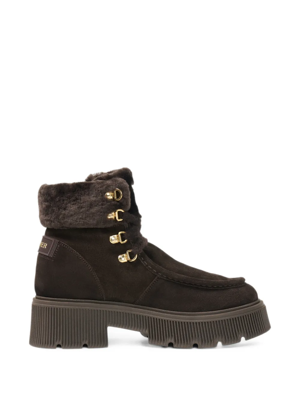 BOGNER bottines Turin à bords en peau lainée - Marron