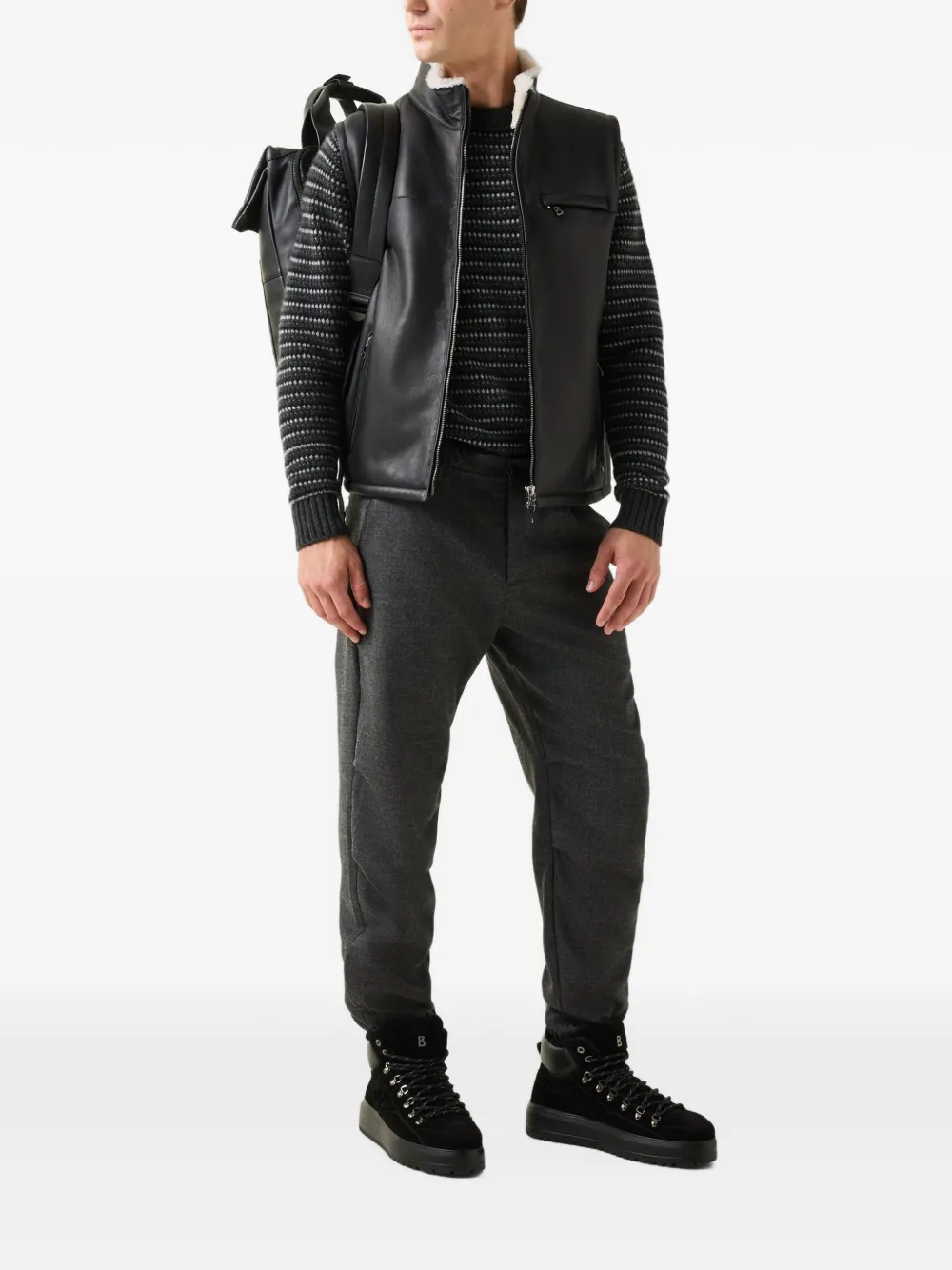 BOGNER Apollo striped cashmere sweater Grijs
