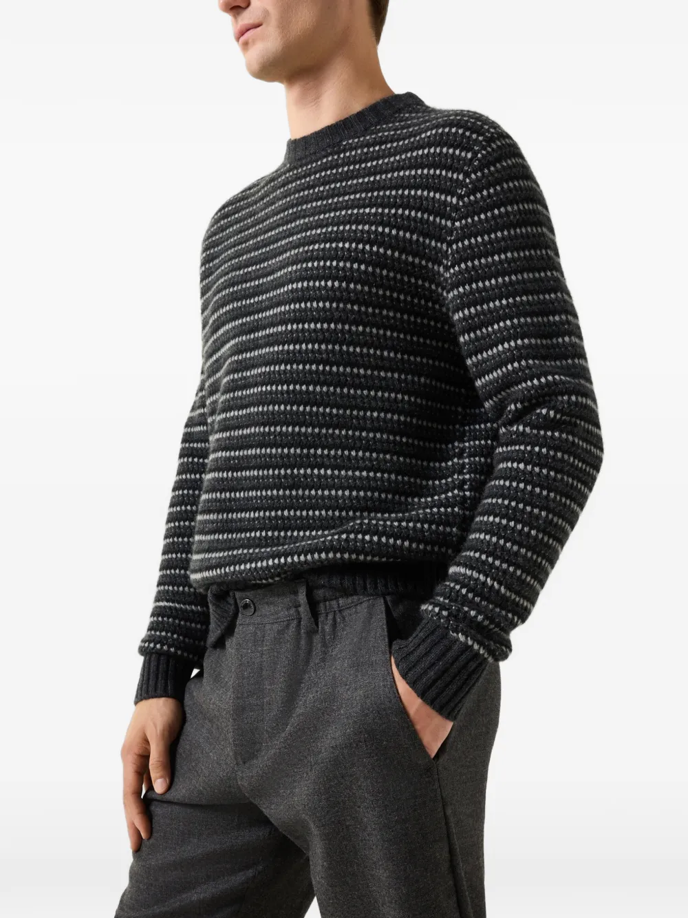 BOGNER Apollo striped cashmere sweater Grijs