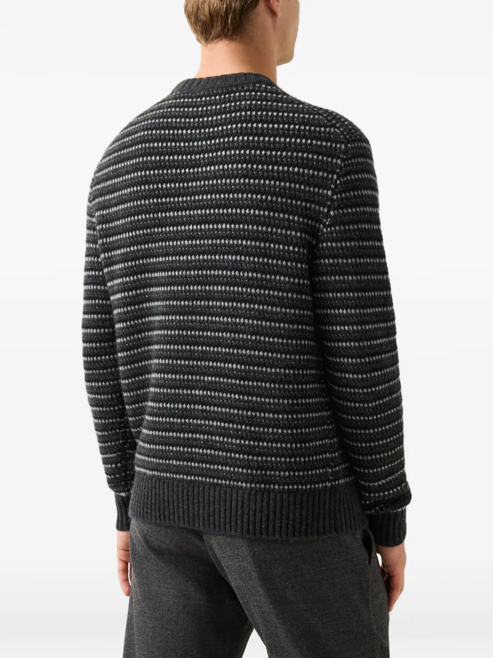 BOGNER Apollo striped cashmere sweater Grijs