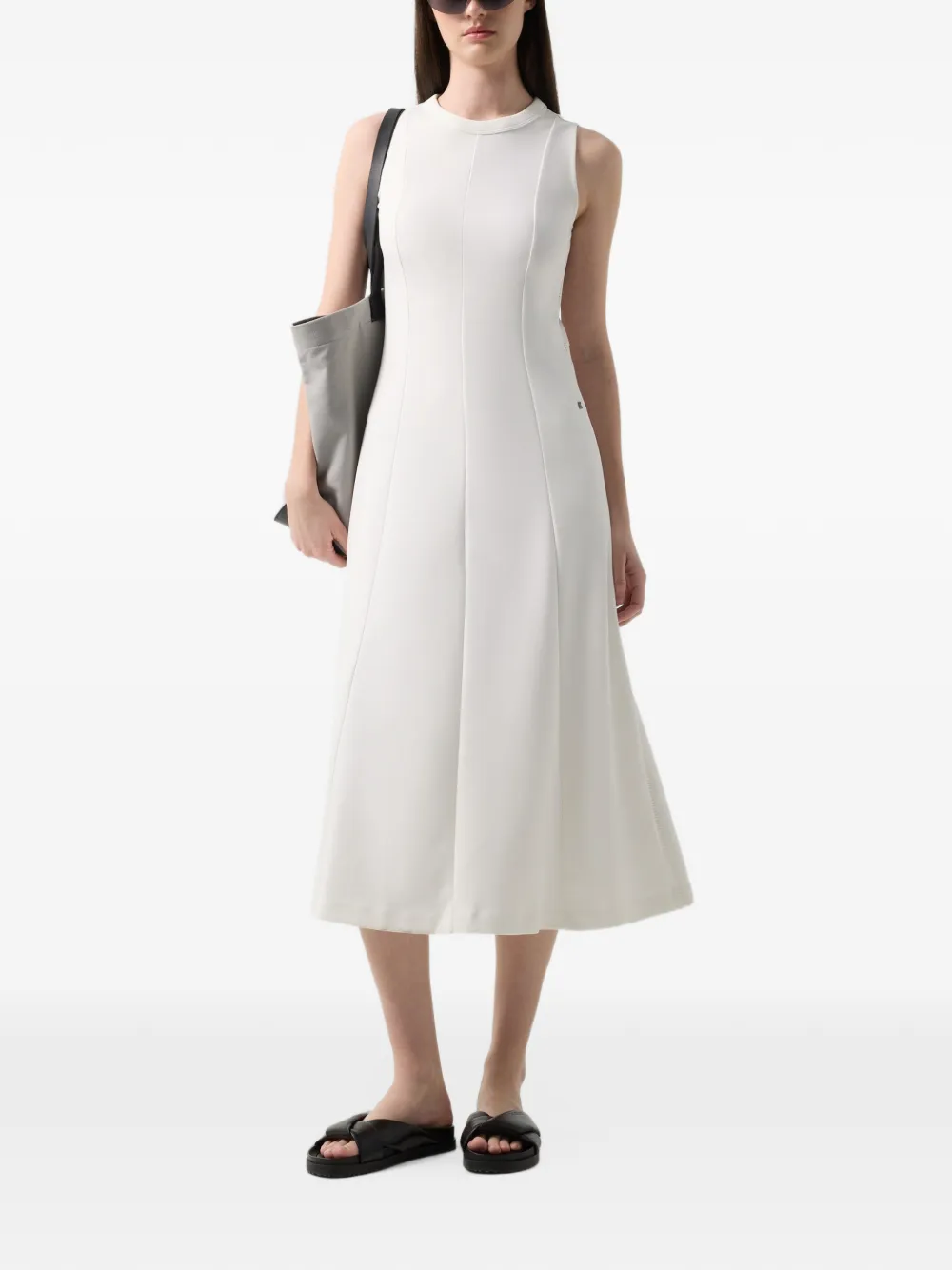 BOGNER embroidered sleeveless midi dress Wit