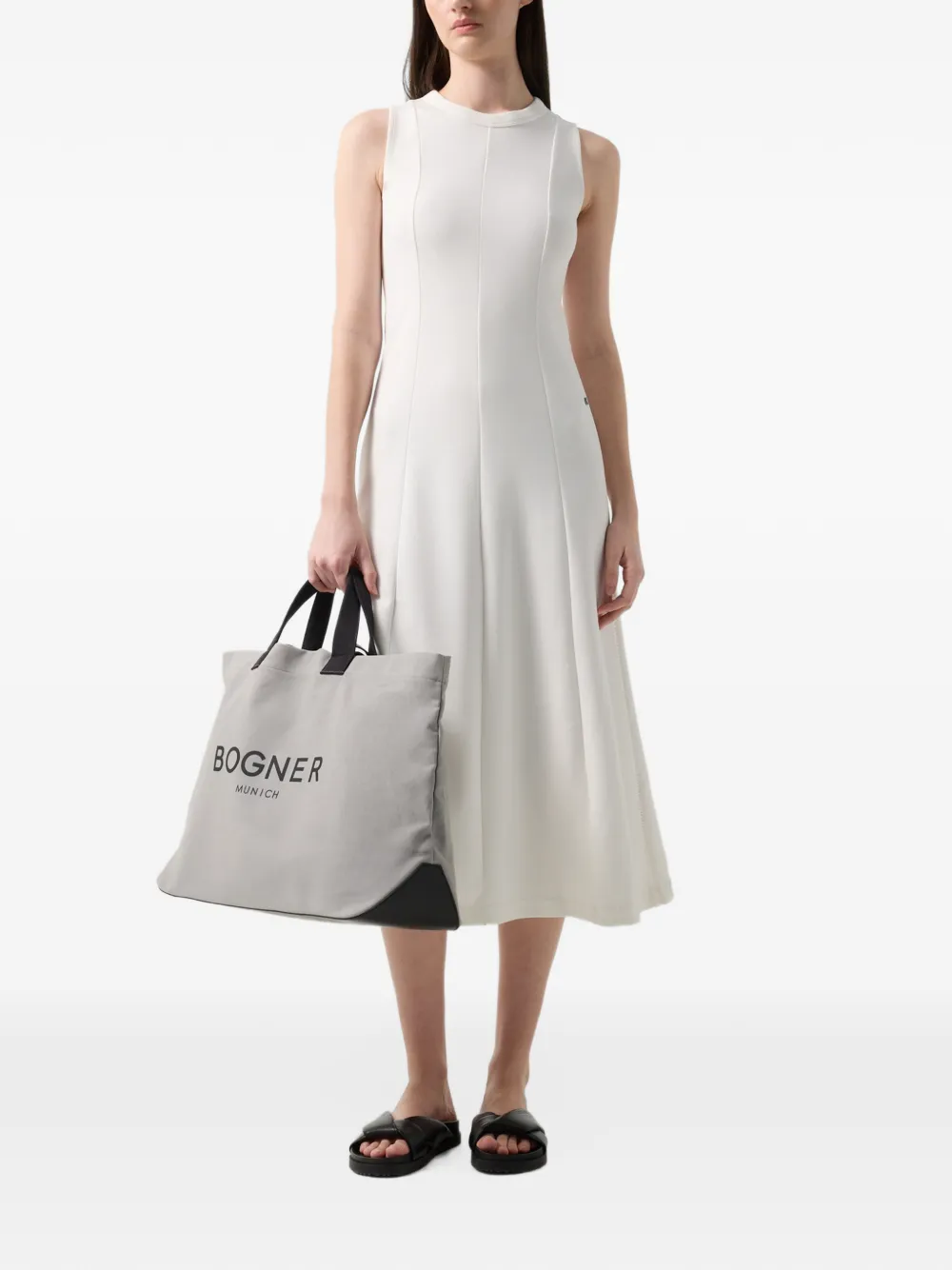 BOGNER embroidered sleeveless midi dress Wit