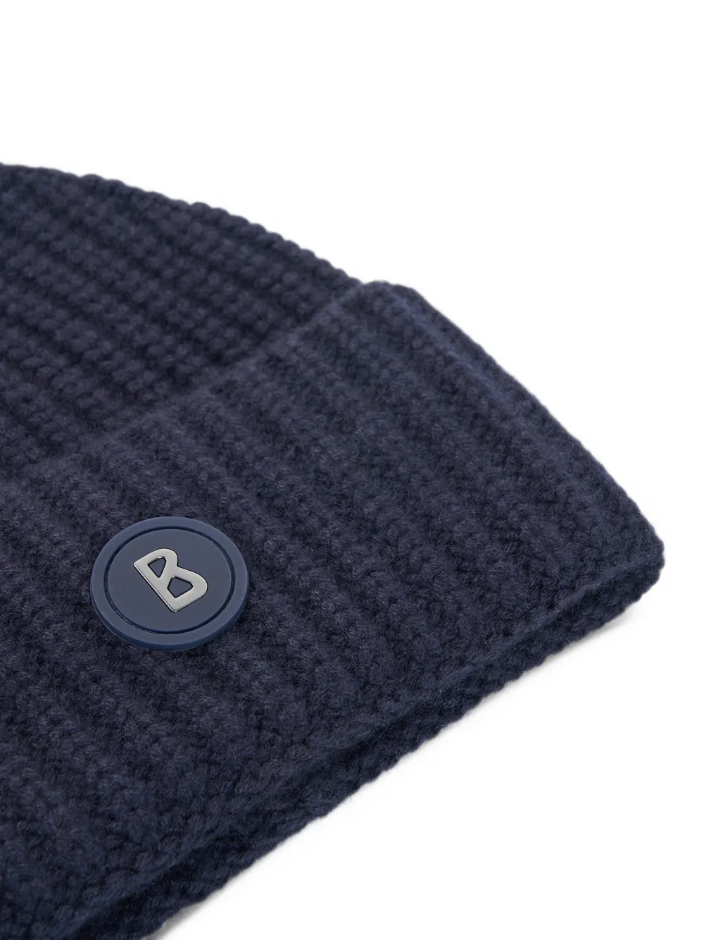 BOGNER Kilian ribbed-knit cashmere beanie hat Blauw