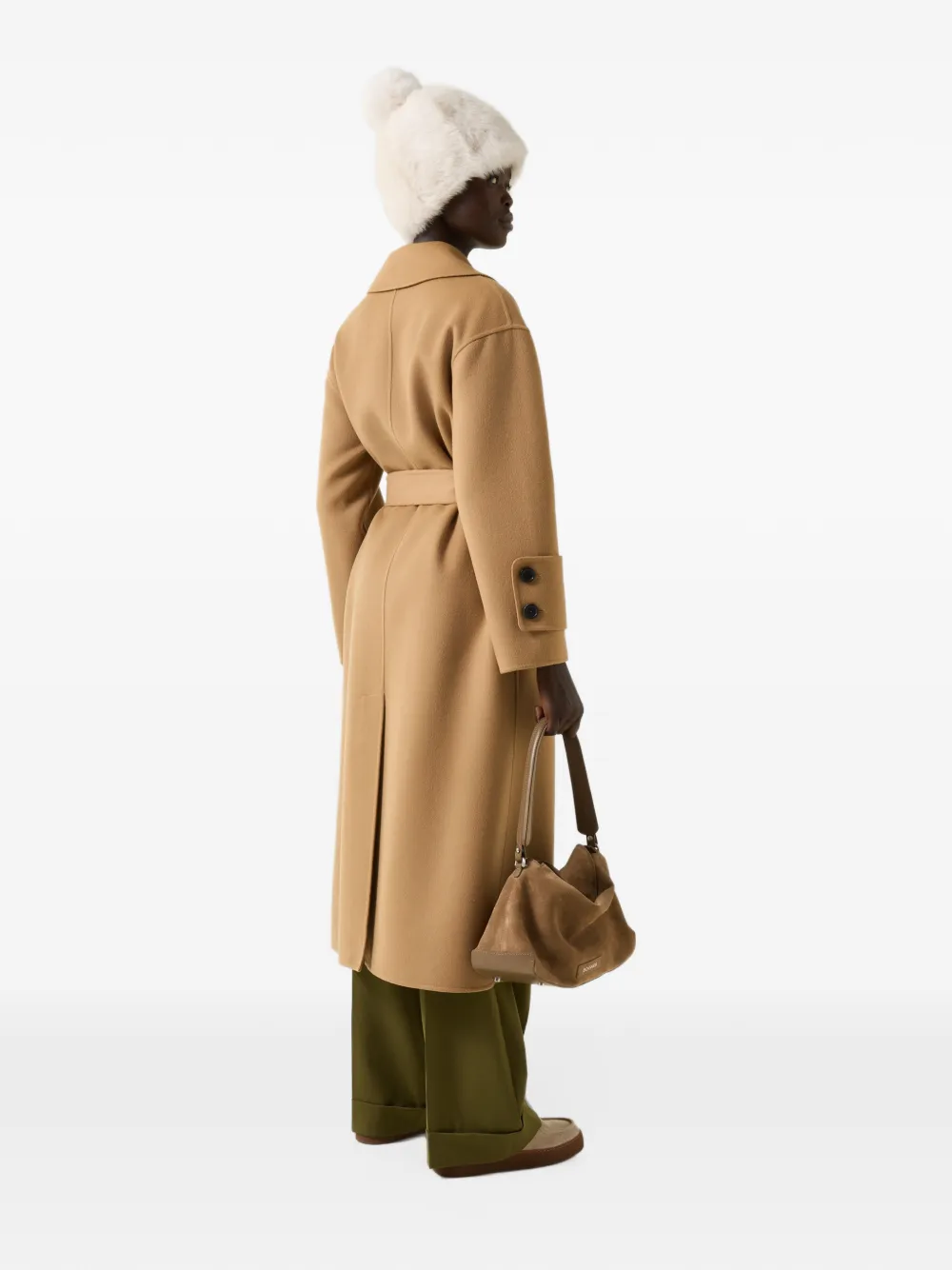 BOGNER Terese double-breasted belted coat Bruin
