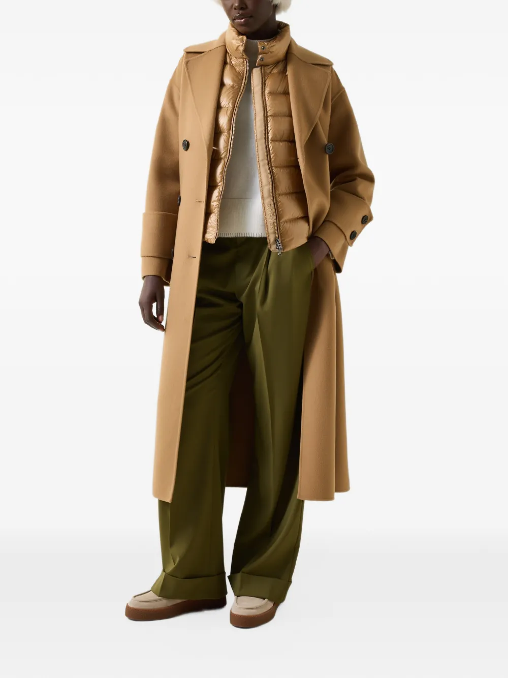 BOGNER Terese double-breasted belted coat Bruin