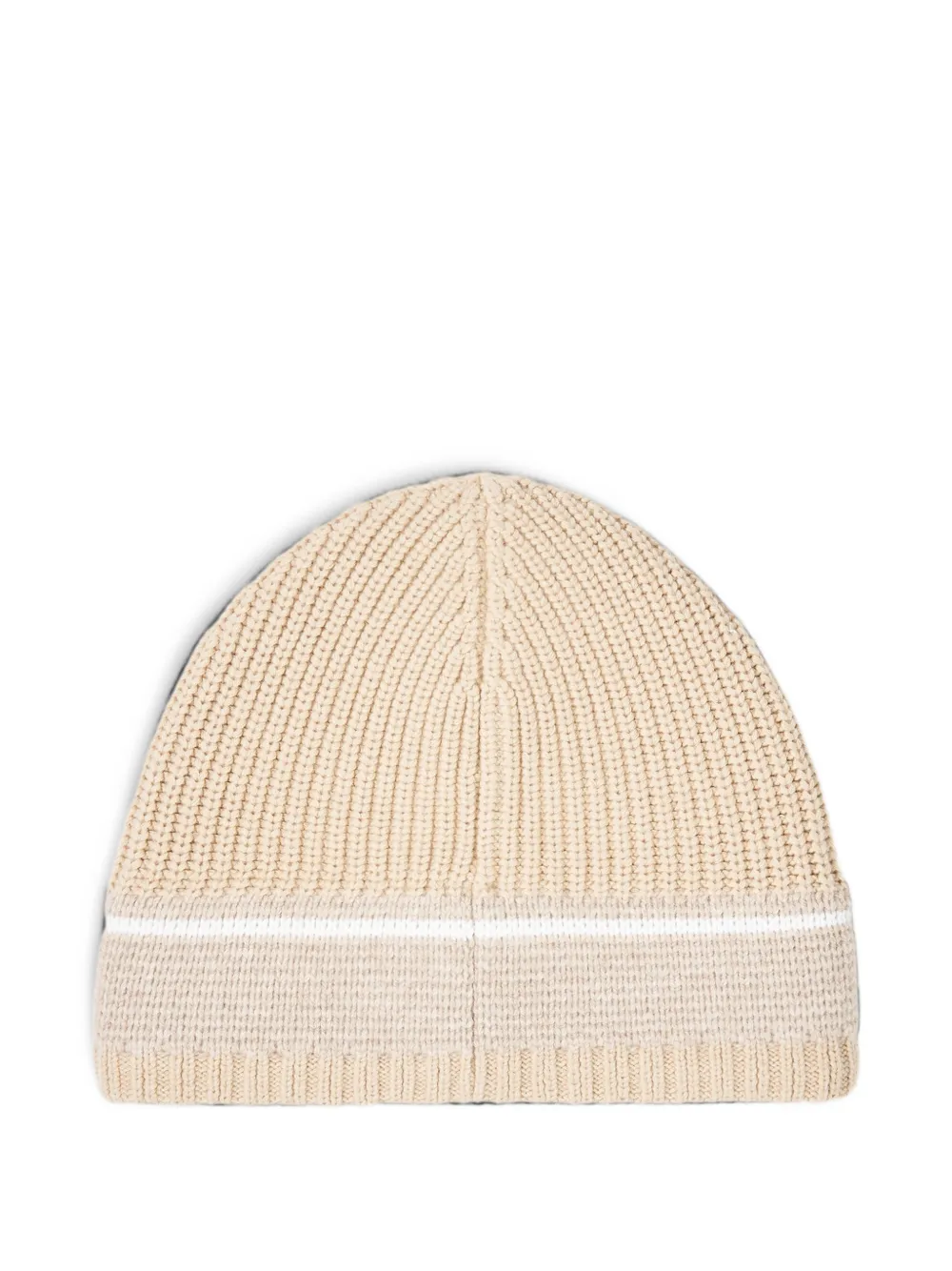 BOGNER Enin striped-knit beanie hat Beige